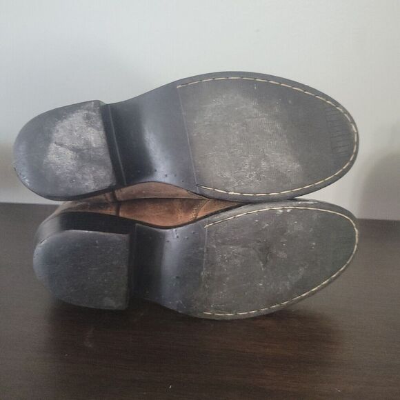 Cody James Childs Size 3 D Two Tone Leather Cowboy Boots Hole Pulls Style 41479C - Picture 9 of 10